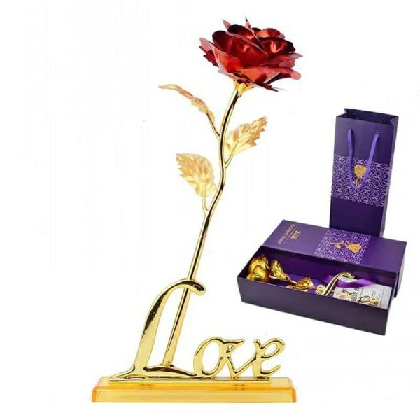24k Gold Plated Rose (with Love Holder Box) Gift. Perfect for all Occasions. Ramazan, Eid, Mother’s Day, Father's Day, Anniversary