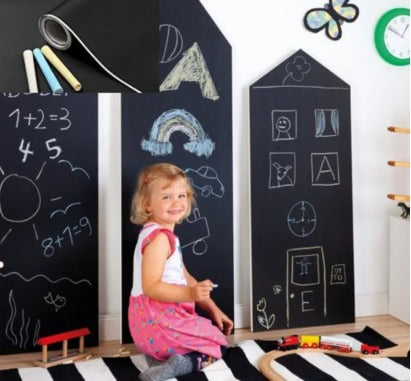 Black Board Waterproof Chalk Board Wall Sheet For Kids | Removable, Waterproof, Don't Damage Your Walls