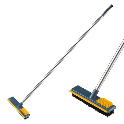 Floor Scrub Brush With Adjustable Long Handle 2 In 1 Scrape And Brush Stiff Bristle Bathroom Kitchen Floor Cleaning Brush