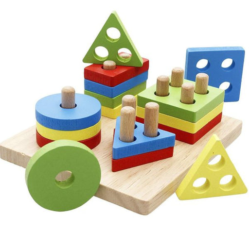 Wooden Puzzle Toddler Toys - Shapes Recognition Kids Puzzle Toys