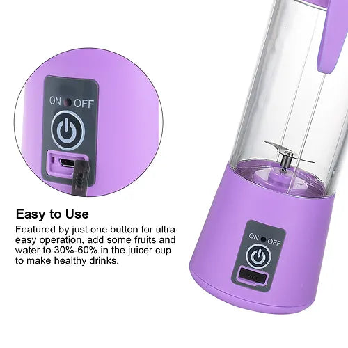 Portable Mini Electric 6 Blade Juicer Usb Charging. Perfect for Smoothies, Milkshakes and more
